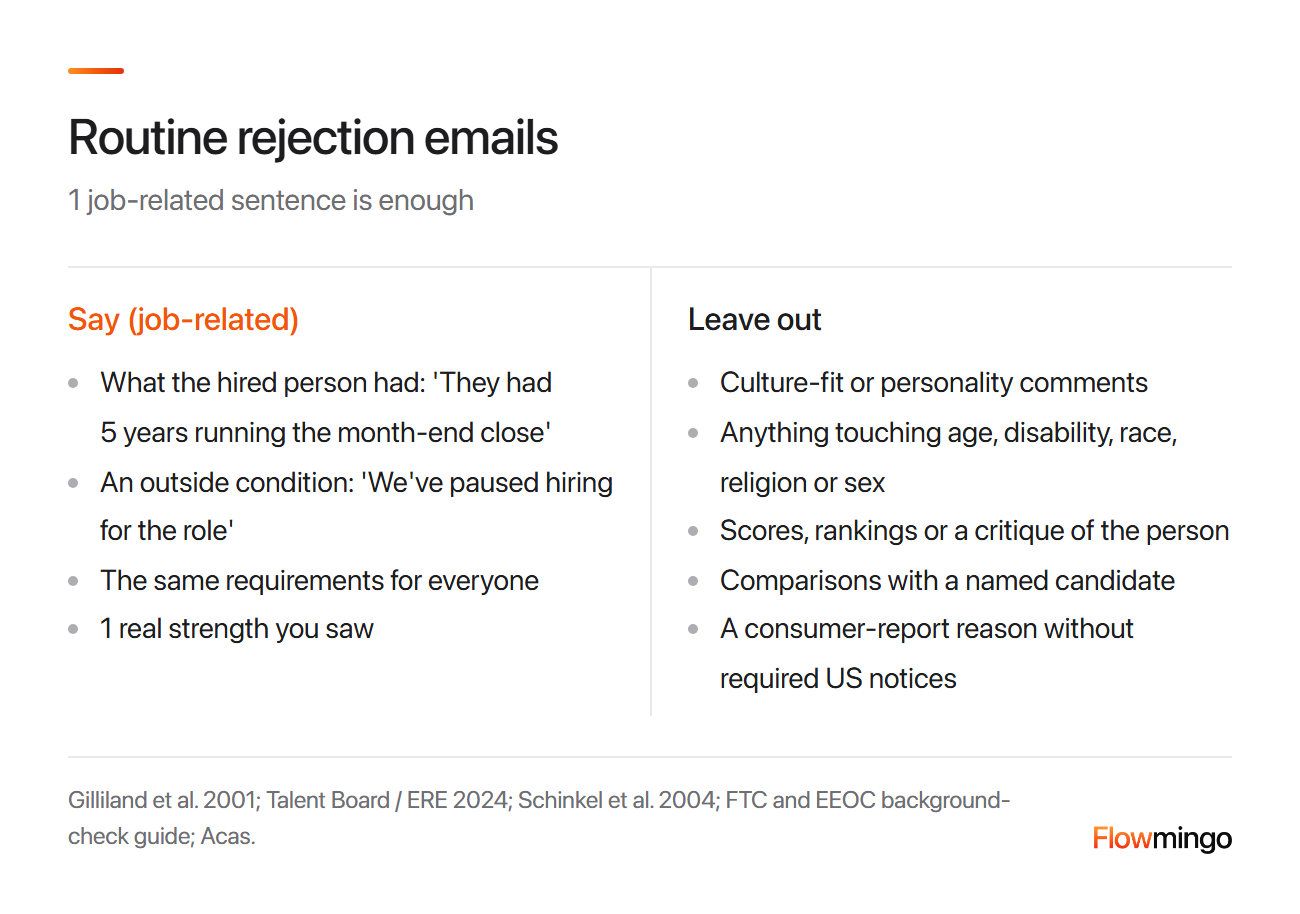 Candidate experience: job-related reasons to give and personal ones to leave out